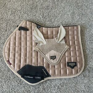 LeMieux musk Saddle Pad Ear Bonnet Set and base layer